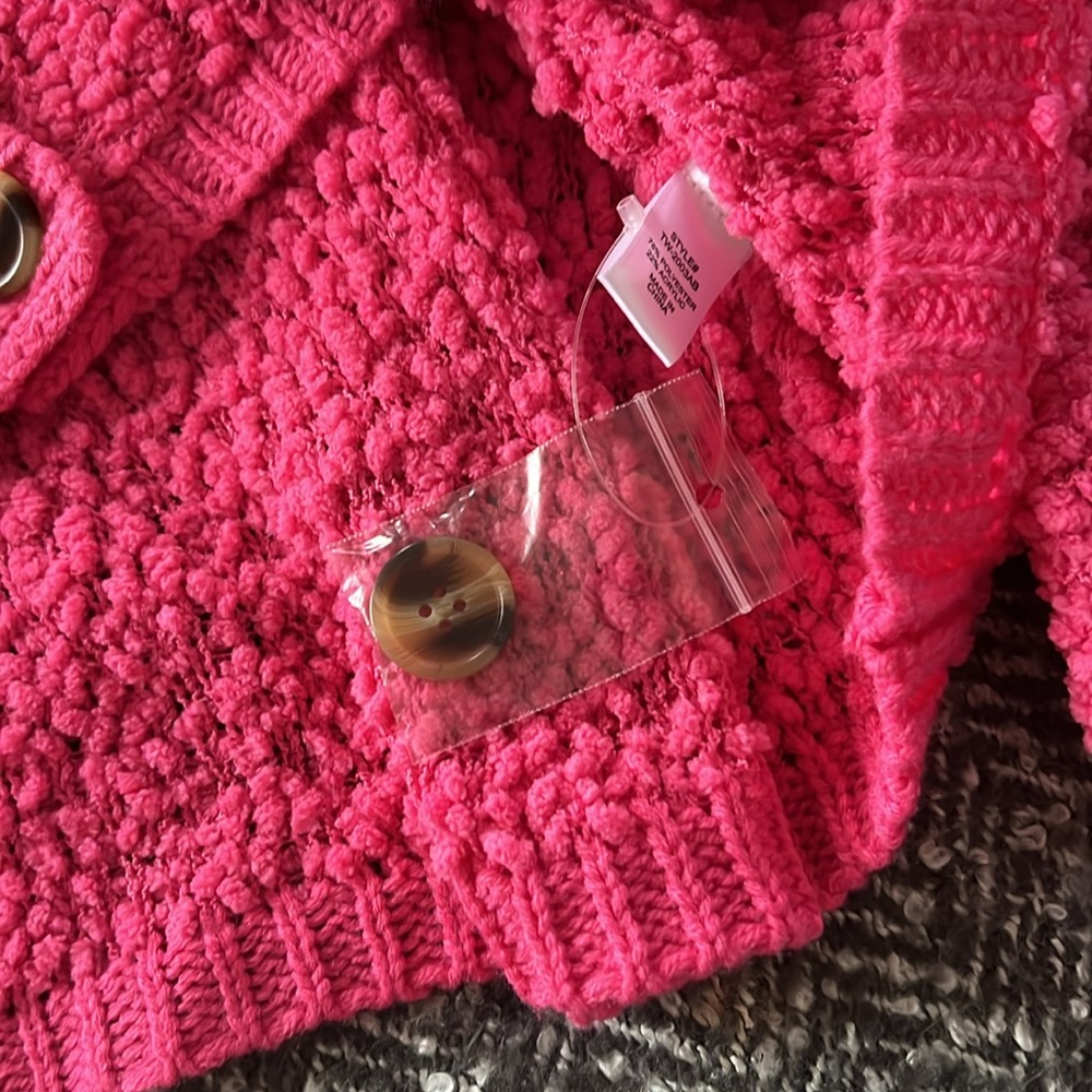 Popcorn Sleeve Pink Cartigan - Picture 3 of 4